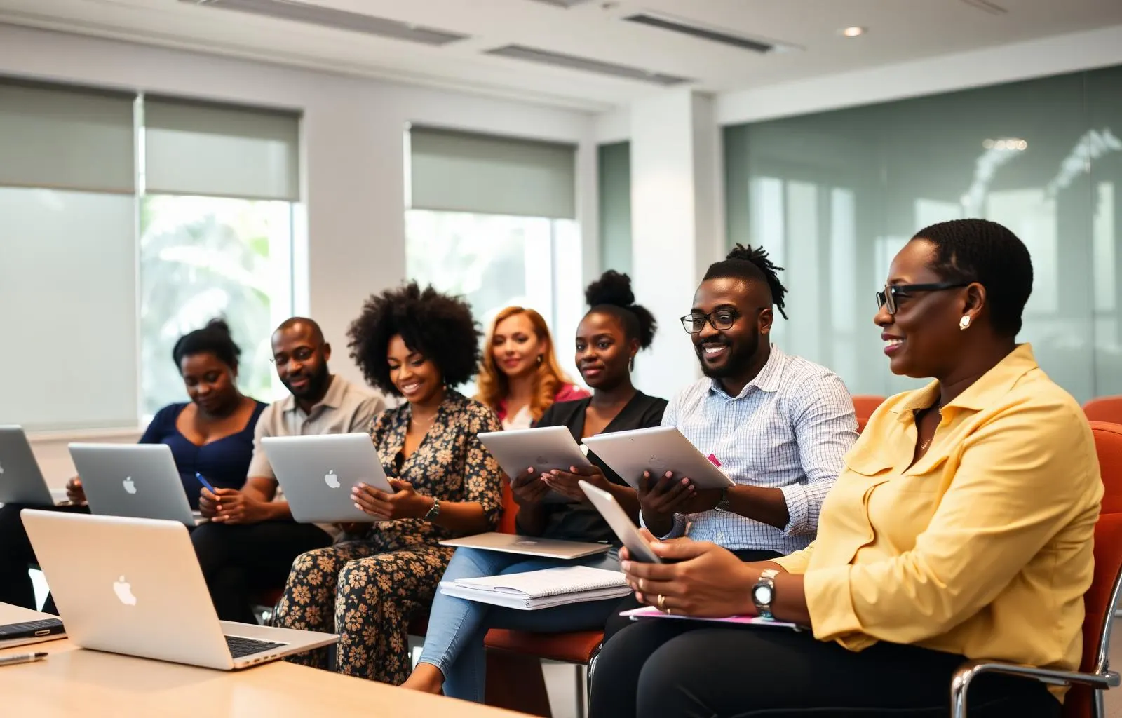 Caribbean professionals in a corporate training session